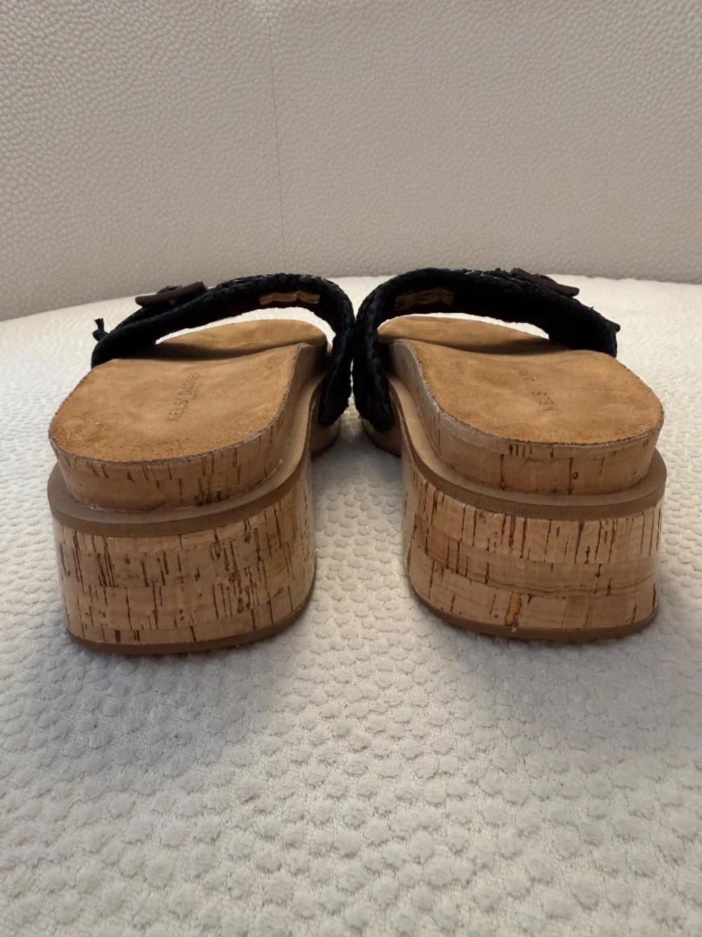 Kelsi Dagger Brooklyn Paulie Black Raffia Cork Platform Sandals 8